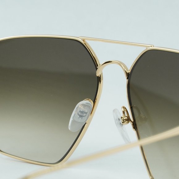 💯 NEW MCM130S 739 SHINY GOLD KHAKI SUNGLASSES - Picture 9 of 14